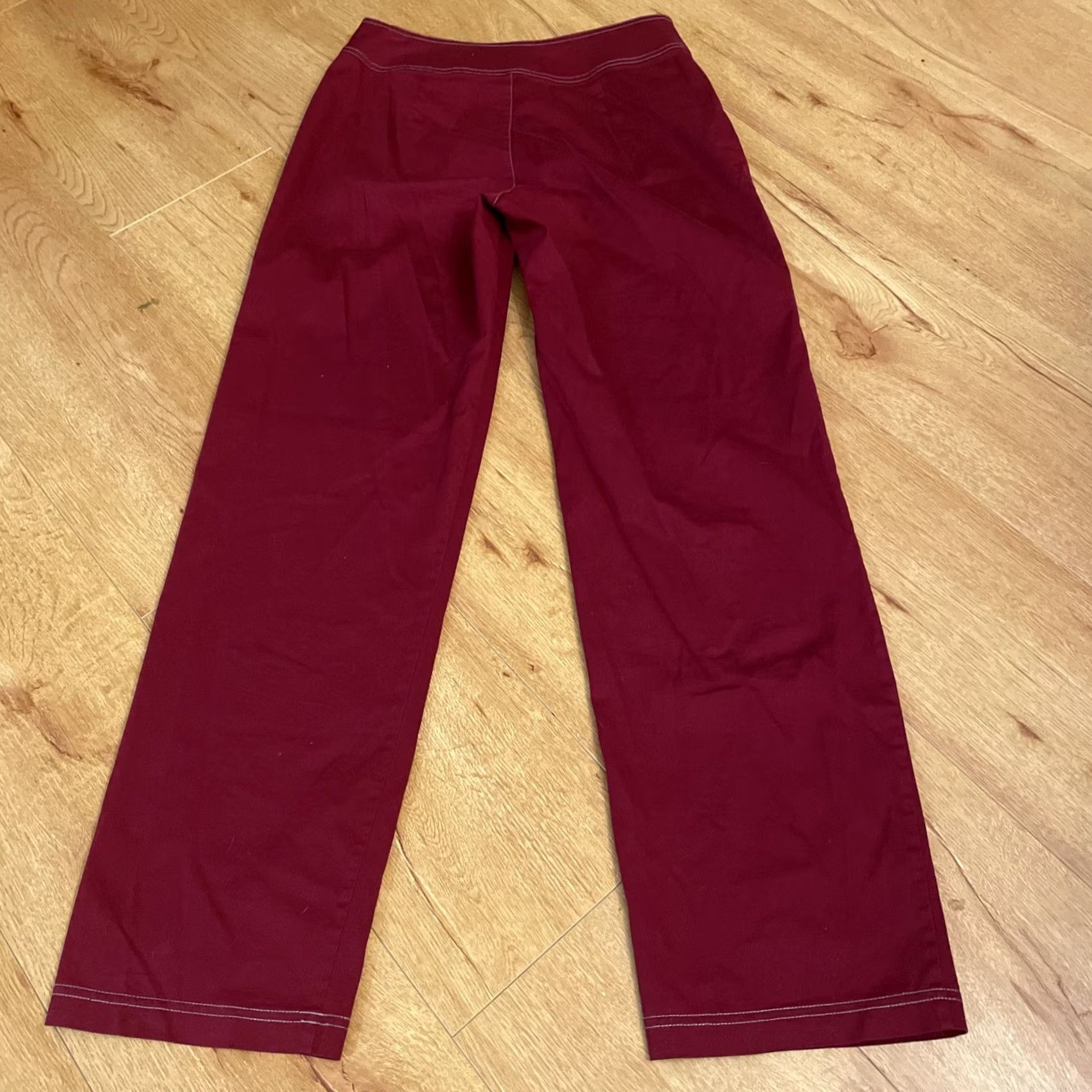 Vintage VINTAGE Chico's Womens Wide Leg Dress Pants Sz 0.5 Cranberry Red Stretch Y2K Low Rise Pants Womens Boys Girls Mens Size 28" / US 6 / IT 42 - 7 Thumbnail