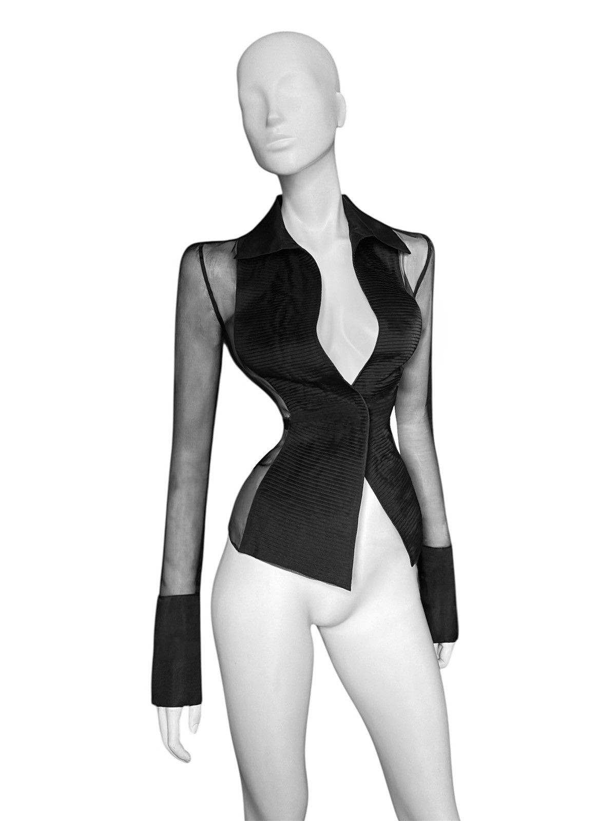 Gucci Runway Tom Ford for Gucci 2000’s silk black blouse Size M / US 6-8 / IT 42-44 - 3 Thumbnail
