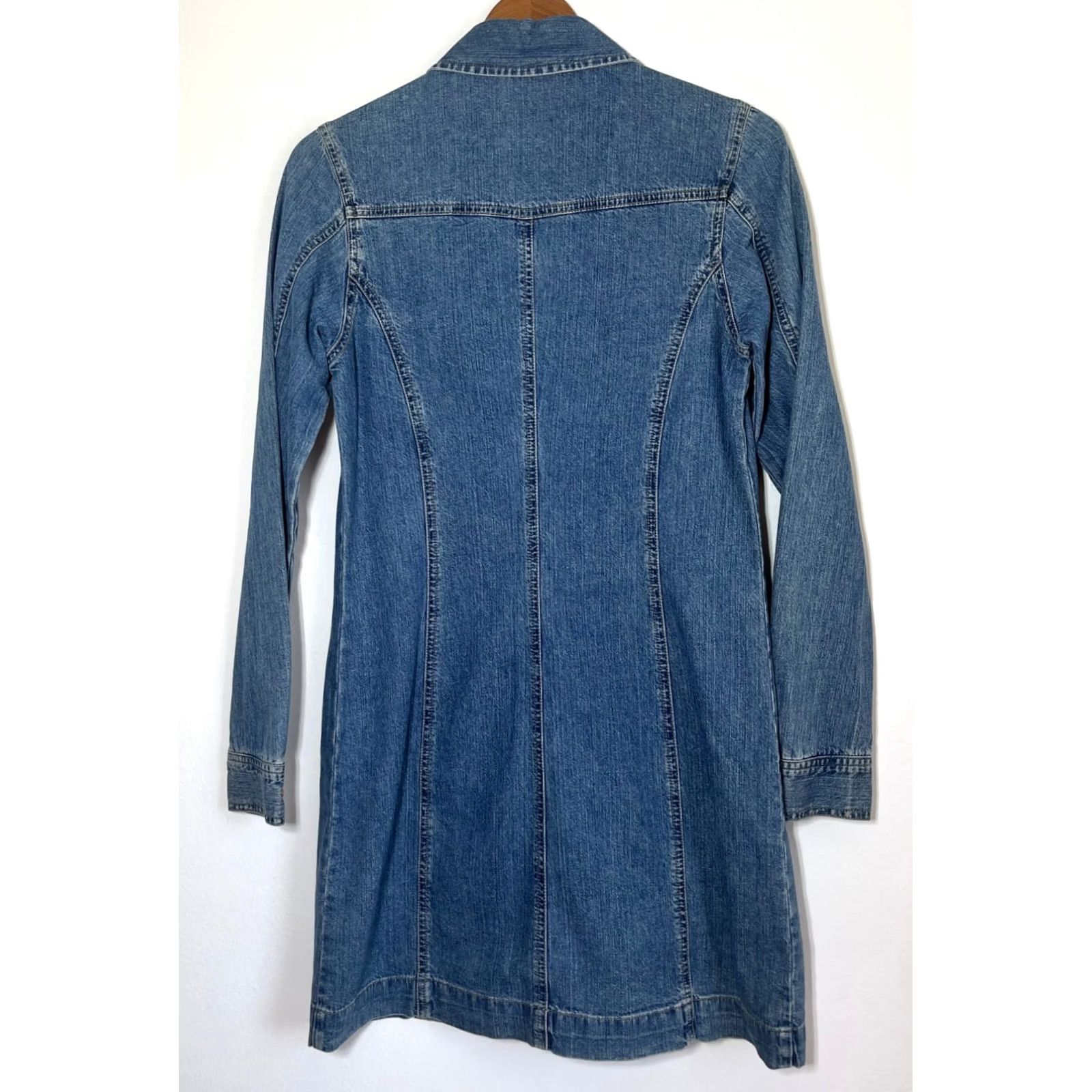 Gap VINTAGE Gap Denim Dress Women's 4 Blue Jeans Short Dress 90s City Style Pockets Womens Size 27" / US 4 / IT 40 - 2 Thumbnail