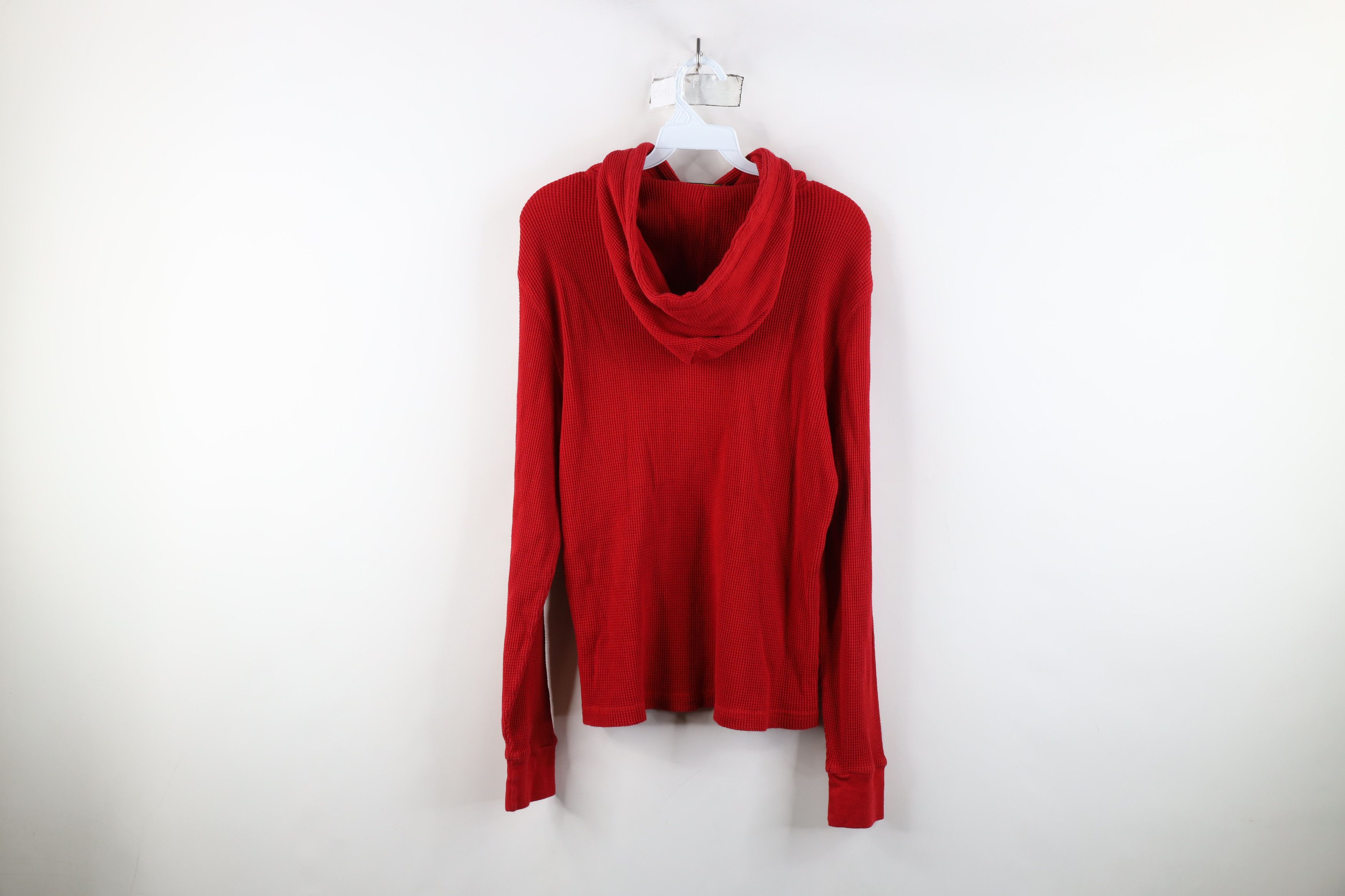 Ralph Lauren × Vintage Vintage Ralph Lauren Waffle Knit Hoodie Sweatshirt Red Size US M / EU 48-50 / 2 - 11 Thumbnail