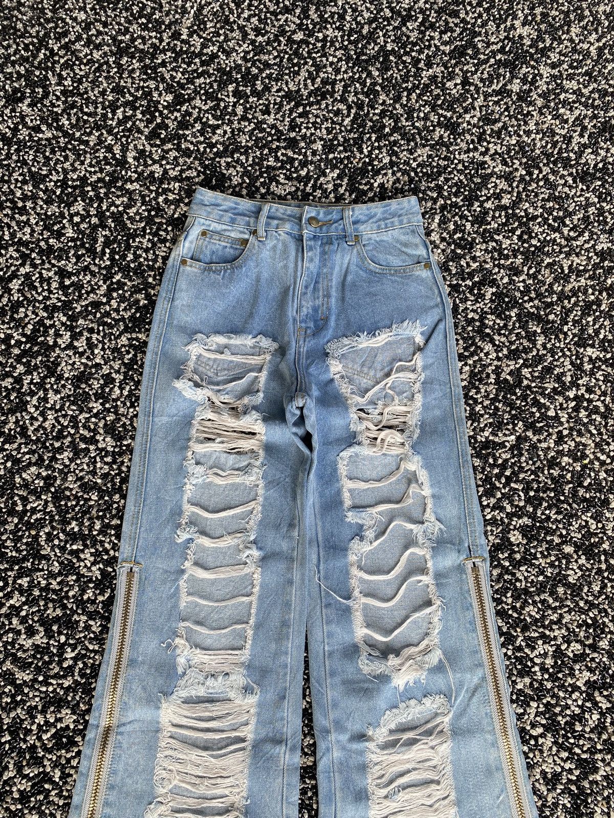 If Six Was Nine INSANE🔥ONE SPO JAPAN DISTRESS RIPS ZIPPER LEG DENIM JEANS Size 25" / US 0 / IT 36 - 5 Thumbnail