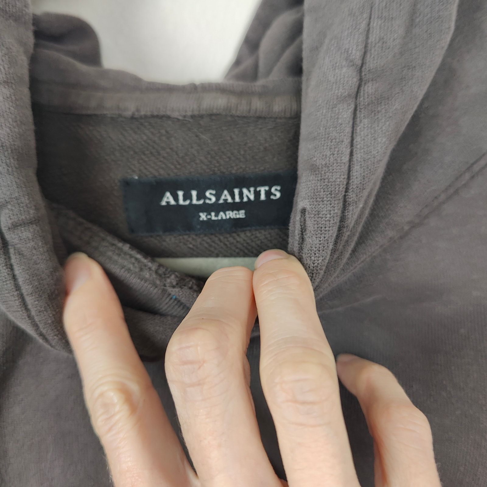 Allsaints AllSaints Ryder Oth Hoody Mens XL Gray Soft Black Cotton Size US XL / EU 56 / 4 - 4 Thumbnail