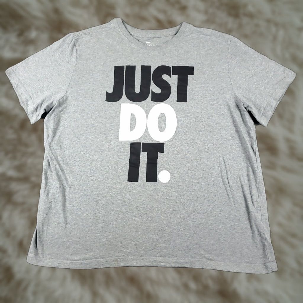 Nike Nike T Shirt Mens 2XL Gray Swoosh Short Sleeve Crew Neck Cotton Blend Logo Athletic Ready-to-Wear Mens Size US XXL / EU 58 / 5 - 1 Thumbnail