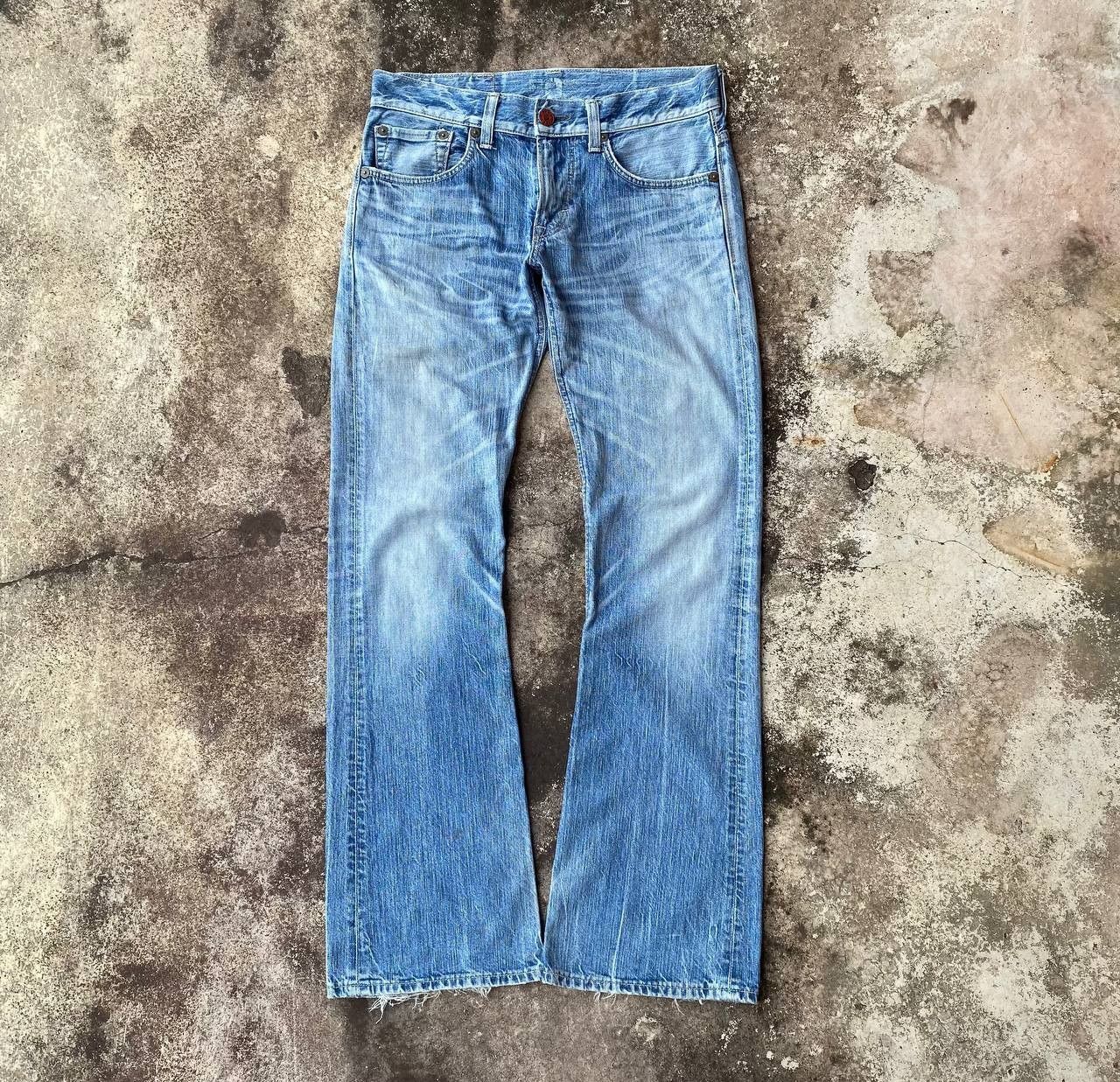 Edwin FLARED VINTAGE EDWIN JAPAN DENIM STONEWASH CLAWMARK BJ07-14 Size US 30 / EU 46 - 2 Thumbnail