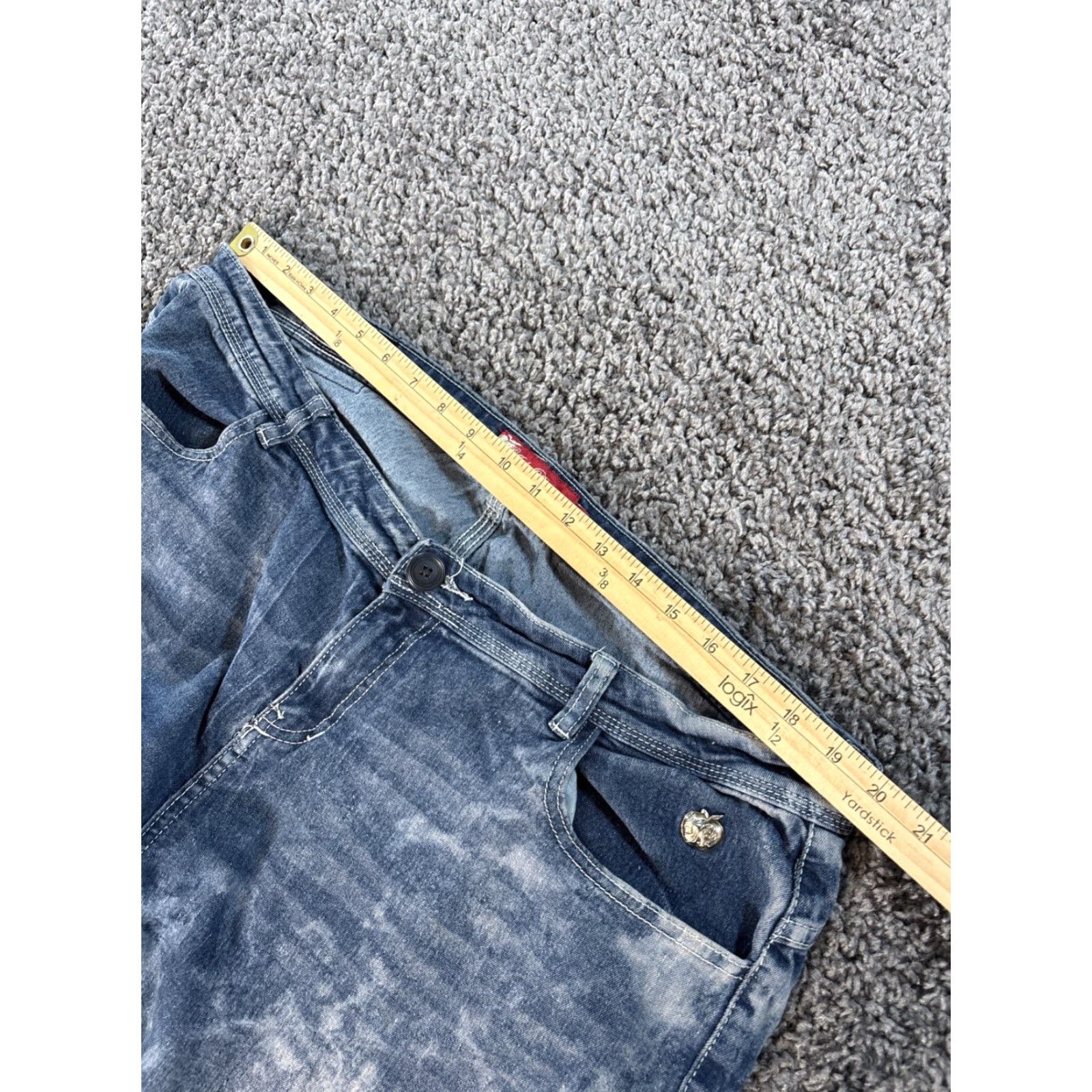 Vintage VINTAGE Apple Bottoms Jeans Capri Womens Plus 20 Acid Wash Denim Embroidered Pockets Blue Y2K Streetwear 2000’s Size 42" / US 20 - 6 Thumbnail