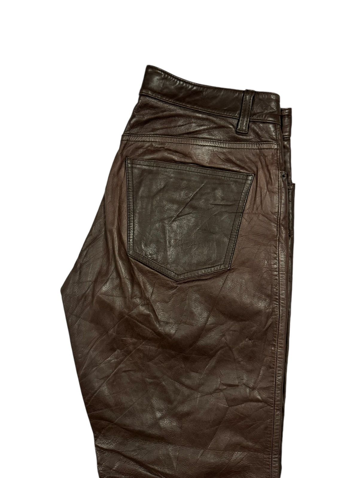 Gap × Vintage Vtg🔥Y2k 2000 Gap Bikers Boot Fit Leather Pants Size US 28 / EU 44 - 12 Thumbnail