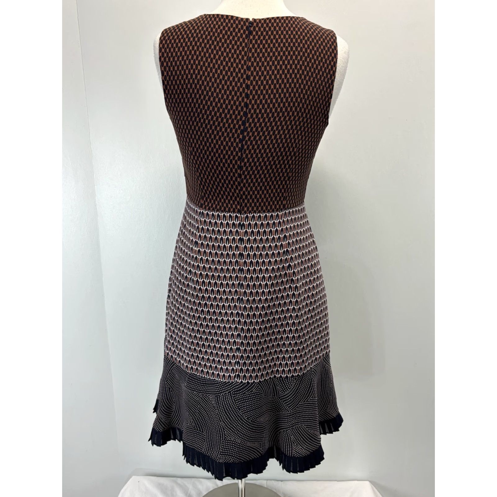 Ann Taylor Ann Taylor Multi Print Dress Sz 2 Women’s Sleeveless Navy White Rust Career Size XS / US 0-2 / IT 36-38 - 3 Thumbnail