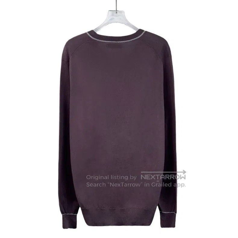 Brunello Cucinelli Brunello Cucinelli Purple cotton V-neck long sleeve sweate Size US M / EU 48-50 / 2 - 2 Thumbnail