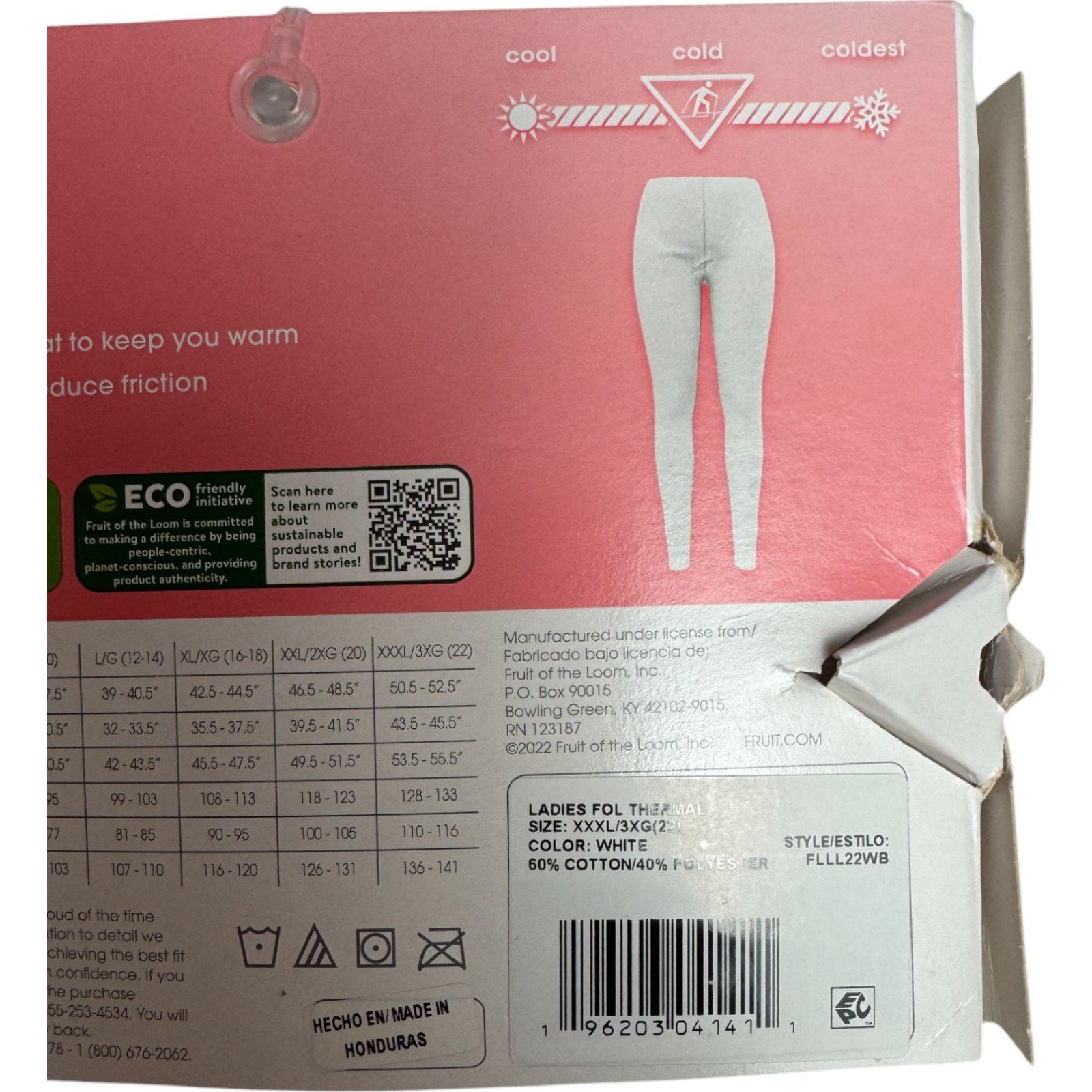 Fruit Of The Loom FRUIT of the LOOM Womens XXXL (22) Thermal Bottoms White Size 34" / US 12 / IT 48 - 4 Thumbnail