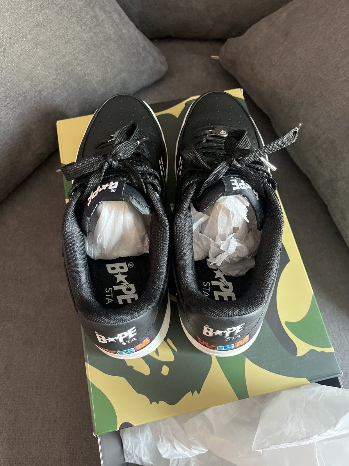Bape BAPESTA SHARK “m2” BLACK Size US 9 / EU 42 - 8 Thumbnail