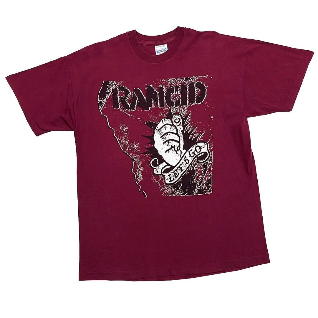 image of Band Tees x Screen Stars Rancid 95 90's Vintage Album Punk Band Tour Single Stitch Tee in Burgundy 