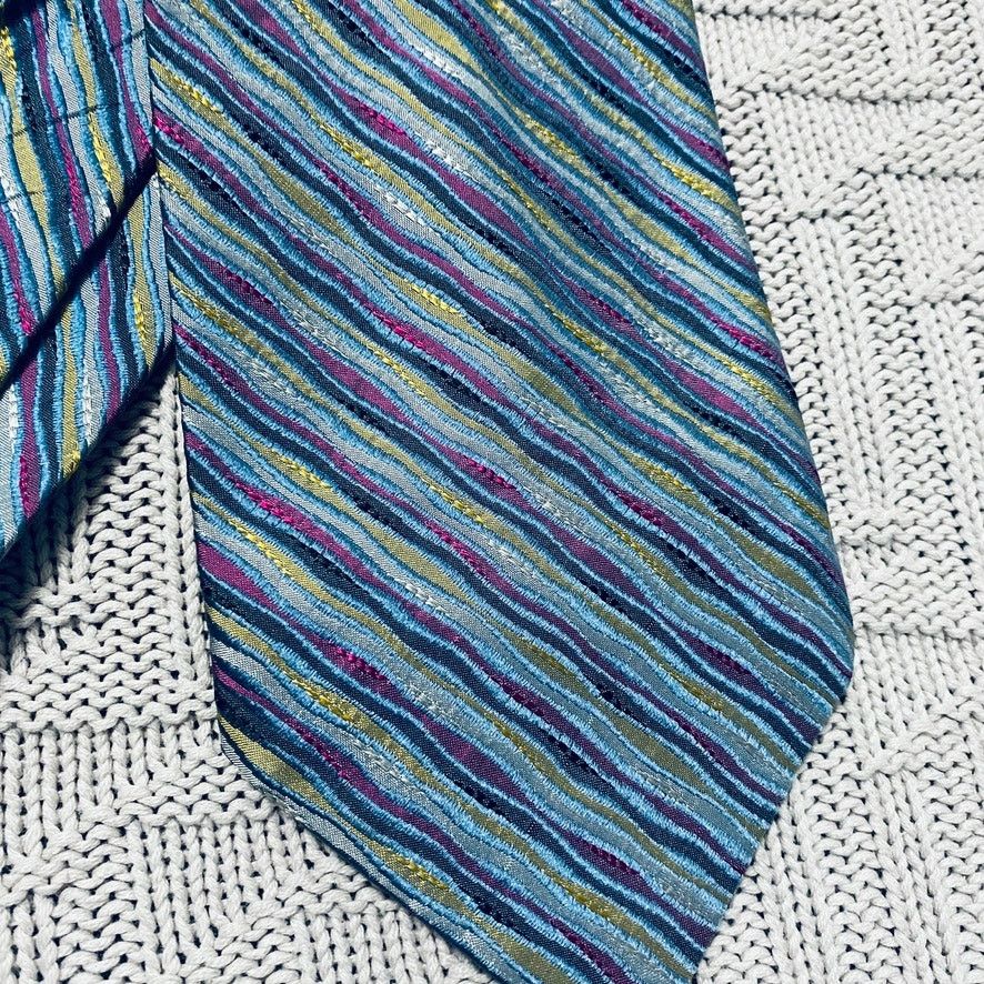 Vintage Vintage Ohrbach's Italian silk purple striped tie Size ONE SIZE - 2 Thumbnail