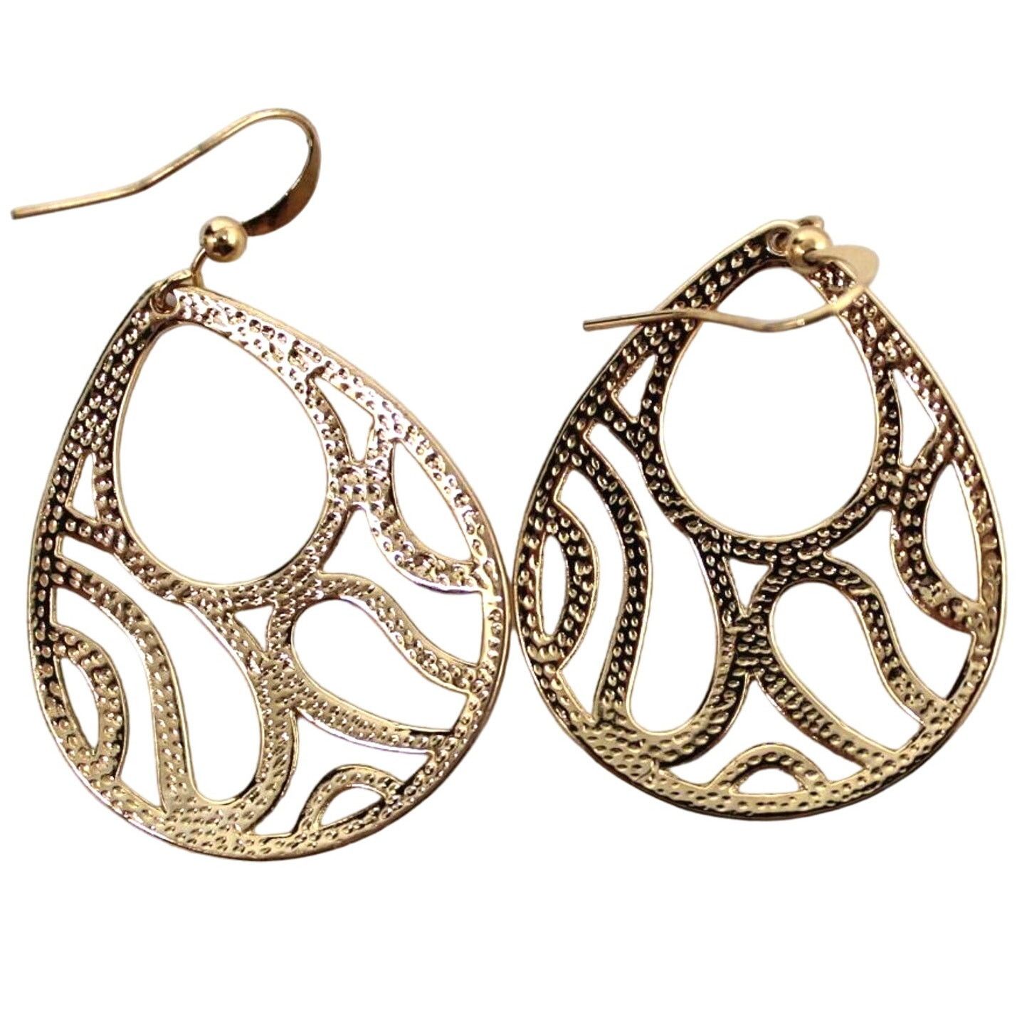 Other Open Design Dangle Earrings • Goldtone •Classic & Simple •2" Size ONE SIZE - 2 Thumbnail