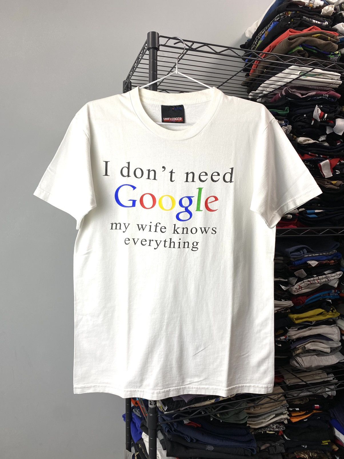 Band Tees × Vintage Vintage 1990s I Don’t Need Google Humor Art T Shirt Size US M / EU 48-50 / 2 - 1 Thumbnail