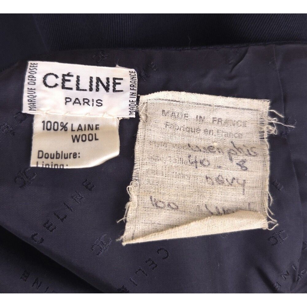 Celine Vintage 80s/90s Celine Paris Wool Wrap Skirt Size 40 M Navy Size 30" / US 8 / IT 44 - 7 Thumbnail
