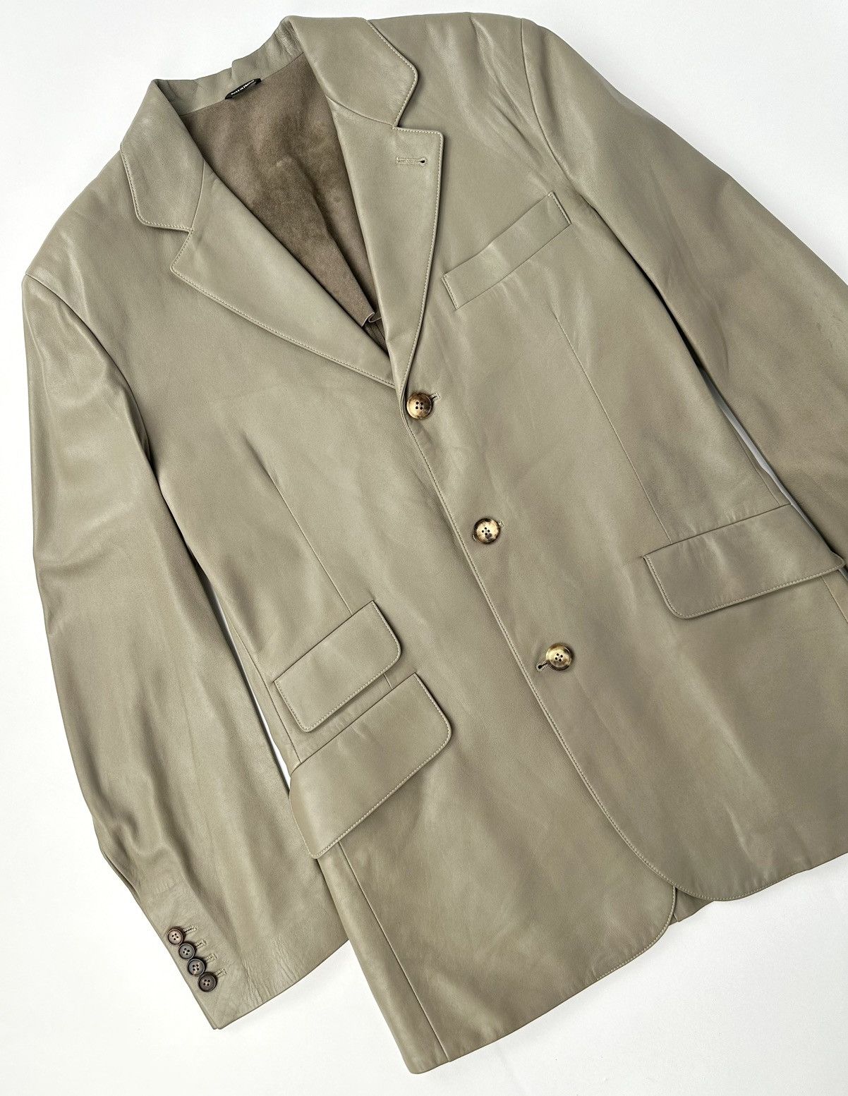 Hermes Hermes Lambskin Leather Classic Pockets Blazer Size 46S - 3 Thumbnail