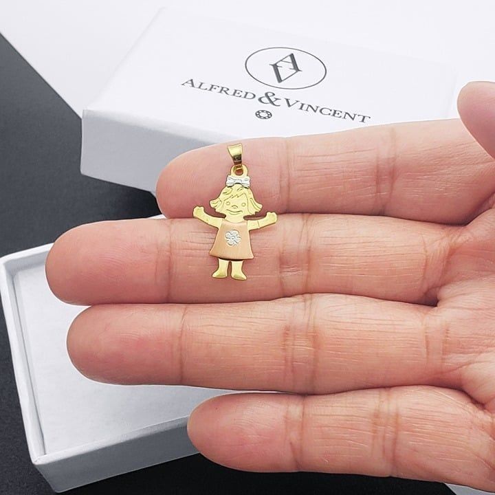 Other It's A Baby Girl Pendant in 3Tone 14k Yellow White Rose Gold Size ONE SIZE - 3 Thumbnail