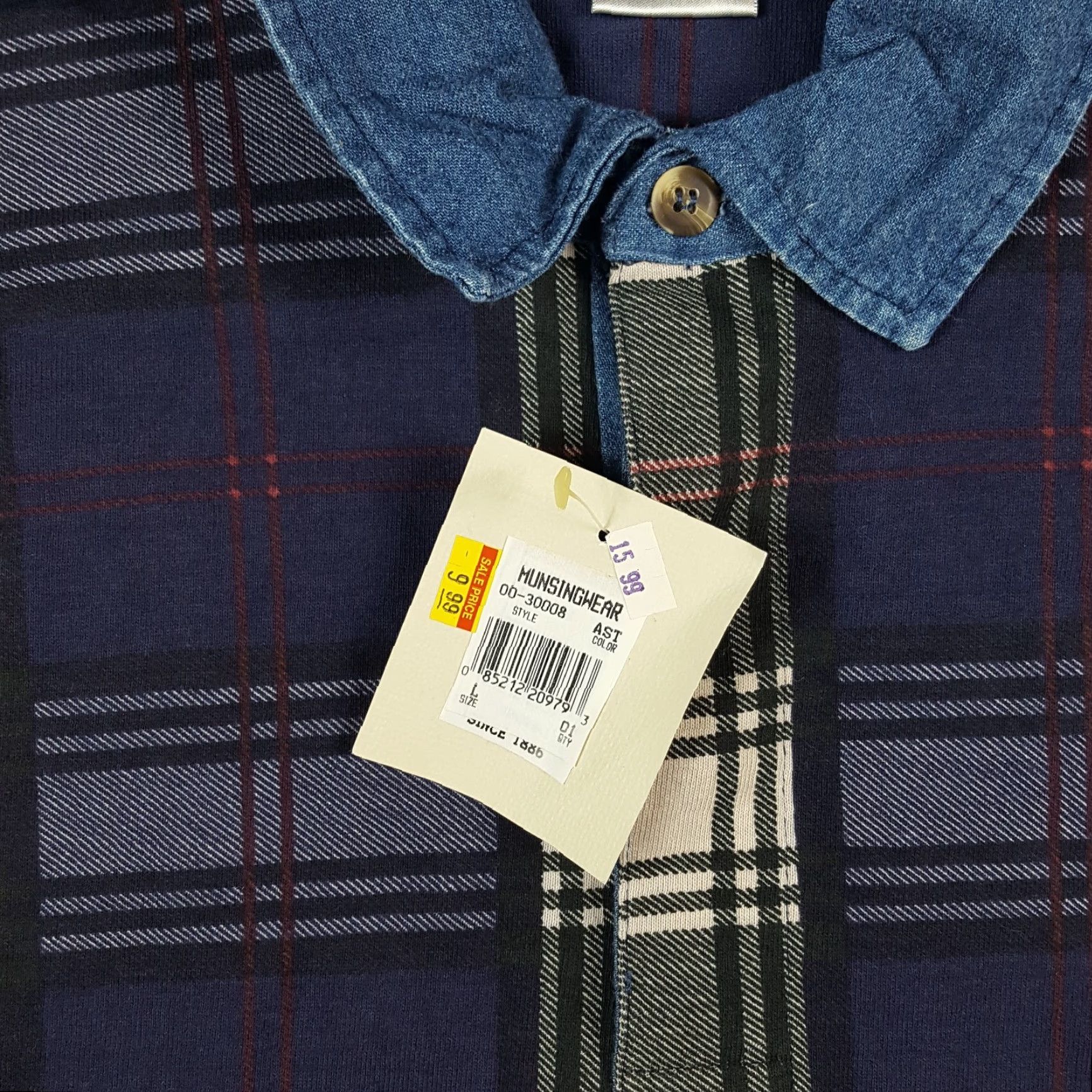 Vintage VINTAGE MunsingWear Polo Shirt Men Large Cotton Plaid 90s Casual Work Thick Button Collar Size US L / EU 52-54 / 3 - 3 Thumbnail
