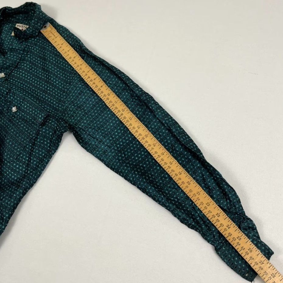 Vintage VINTAGE Mustang Shirt Womens Small Long Tail Green Pearl Snap Western Cowgirl 80s Size S / US 4 / IT 40 - 5 Thumbnail