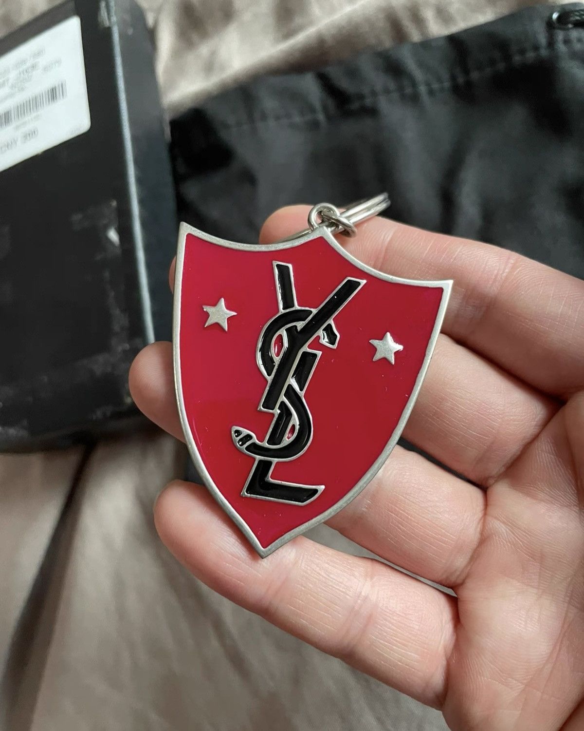 Saint Laurent Shield Logo Keychain