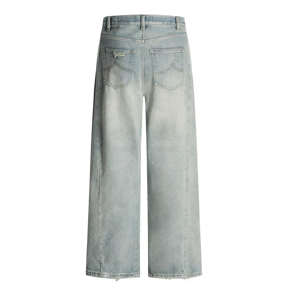 Vintage Men's loose punk washed ripped straight jeans Size US 32 / EU 48 - 2 Thumbnail