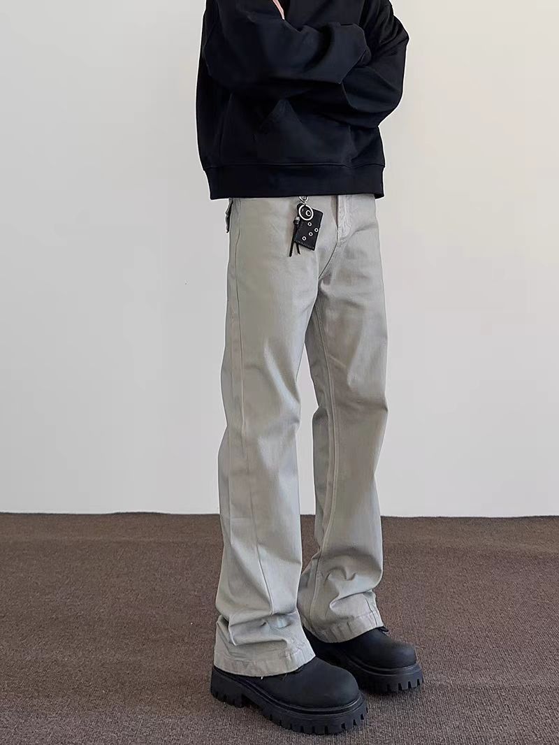 Vintage High Street Dirty Gray Straight Leg Micro Flare Casual Pants Size US 28 / EU 44 - 1 Thumbnail