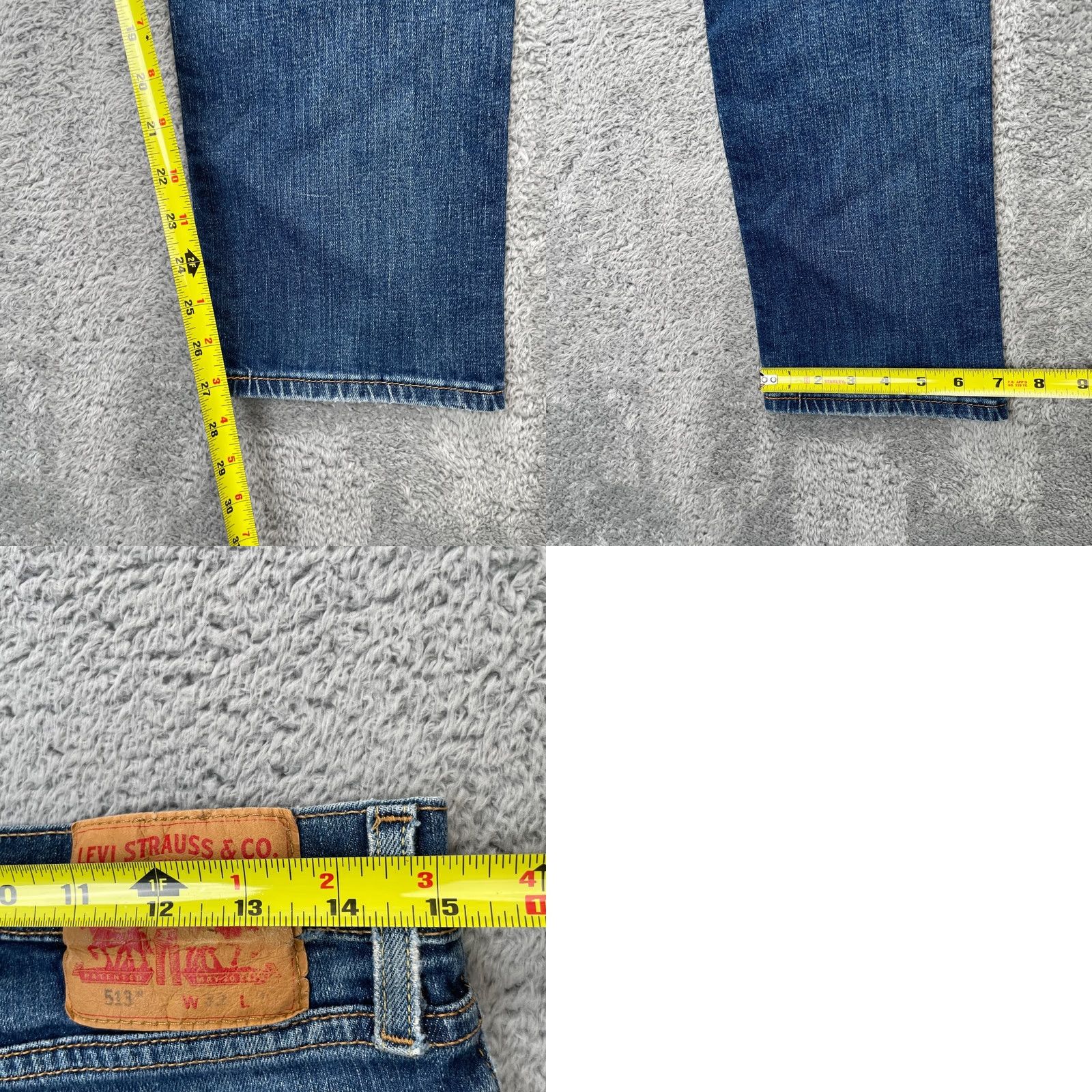 Levi's Levi's Levi's 513 Jeans Slim Straight Blue Denim Cotton Stretch 30x28 Mens Jeans Pocket Logo Button Zipper B 5-Pocket Size US 30 / EU 46 - 8 Thumbnail