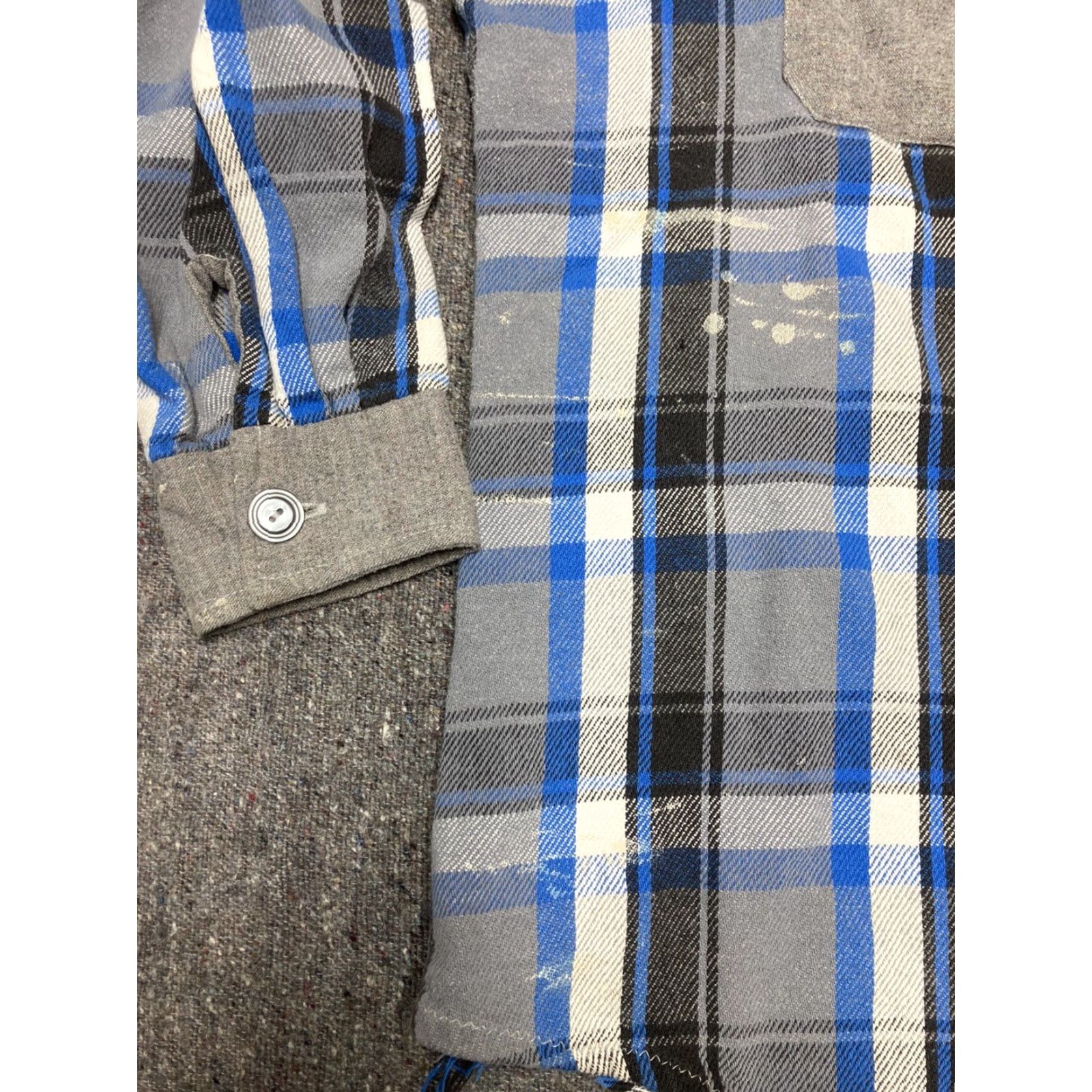 Vintage Vintage 60s heavy flannel button shirt 100% cotton 1960s checkered stripe XL Gray Mens Shirt Long Sleeve Button-Up 60s Vintage 100% Cotton Flannel Size US XL / EU 56 / 4 - 3 Thumbnail