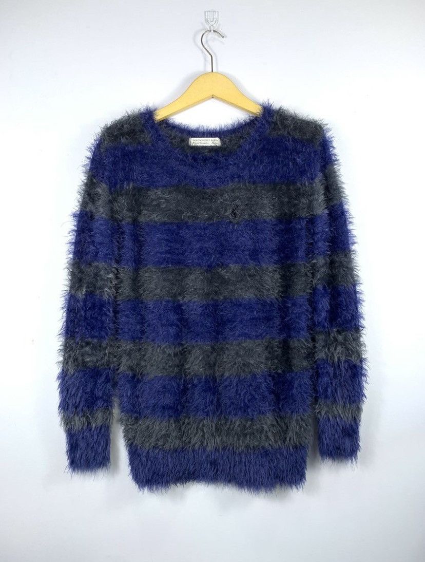 Issey Miyake Striped Fuzzy Mochair grunge Distressed curt cobain style Size US M / EU 48-50 / 2 - 2 Thumbnail