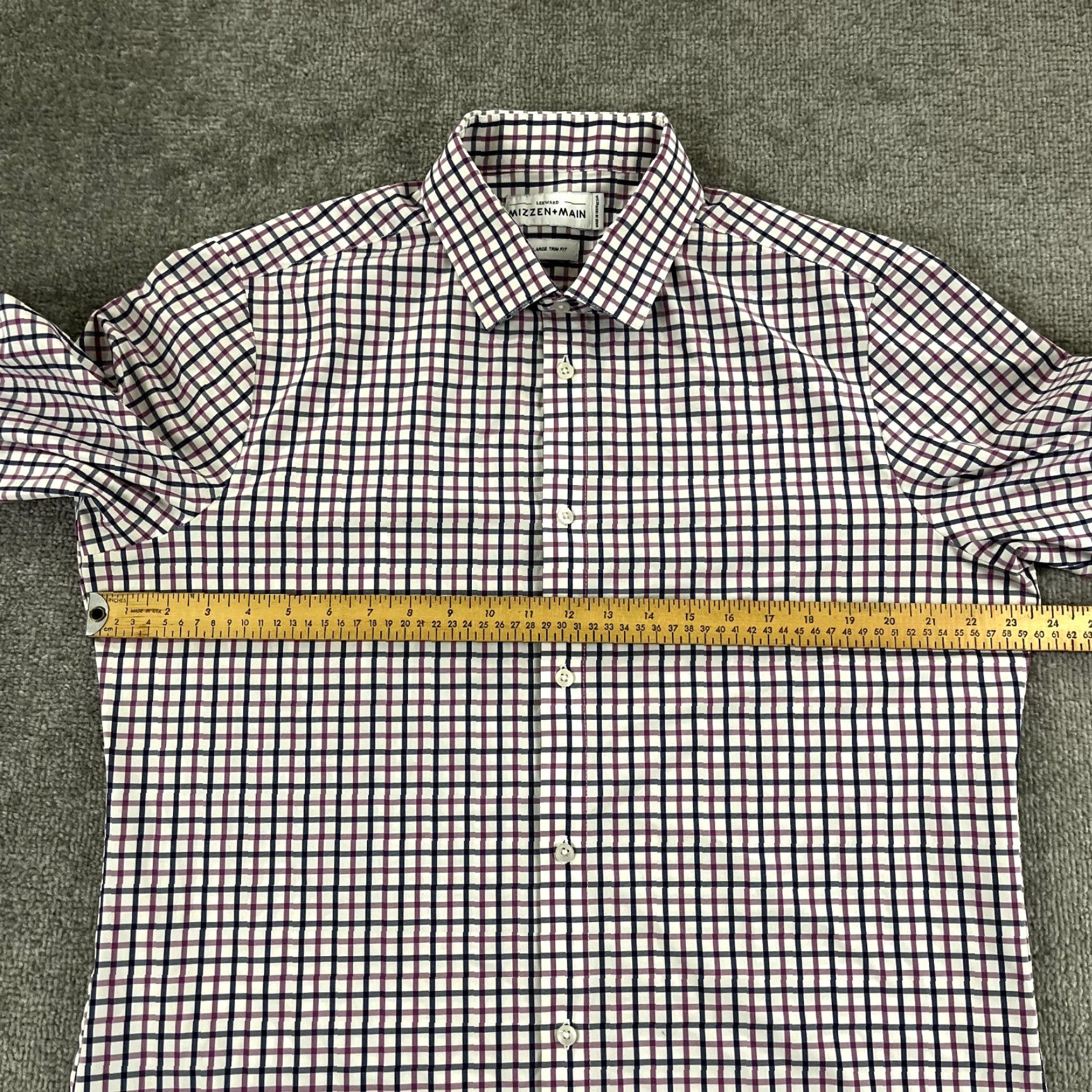 Mizzen+Main MIZZEN+MAIN Shirt Mens XL Leeward Plaid Button Up Dress Shirt - Multicolor, Long Sleeve, Collared, Classic Fit, Breathable, Easy Care, Workwear Size 46R - 5 Thumbnail