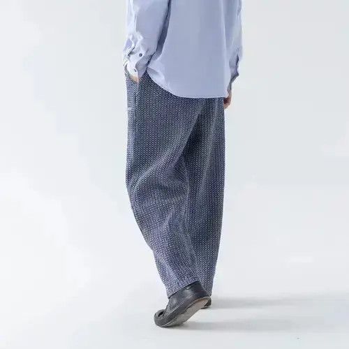 Japanese Brand 20AW Indigo Union Japan Blue Denim Sashiko Carrot Pants Size US 32 / EU 48 - 2 Thumbnail