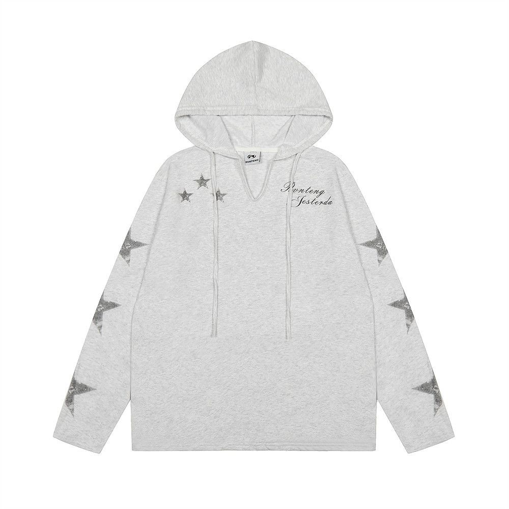 Japanese Brand Men's Retro Loose Casual Star Print Hoodie Size US M / EU 48-50 / 2 - 2 Thumbnail