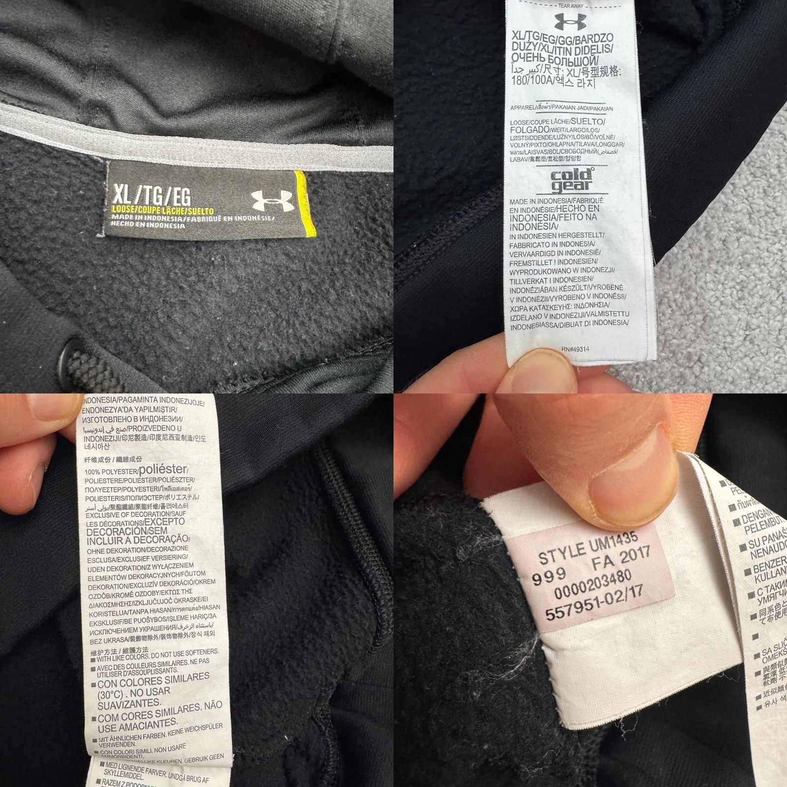 Under Armour Under Armour Storm Hooded Army Hoodie Pullover Sweatshirt Men XL Black Logo Size US XL / EU 56 / 4 - 8 Thumbnail