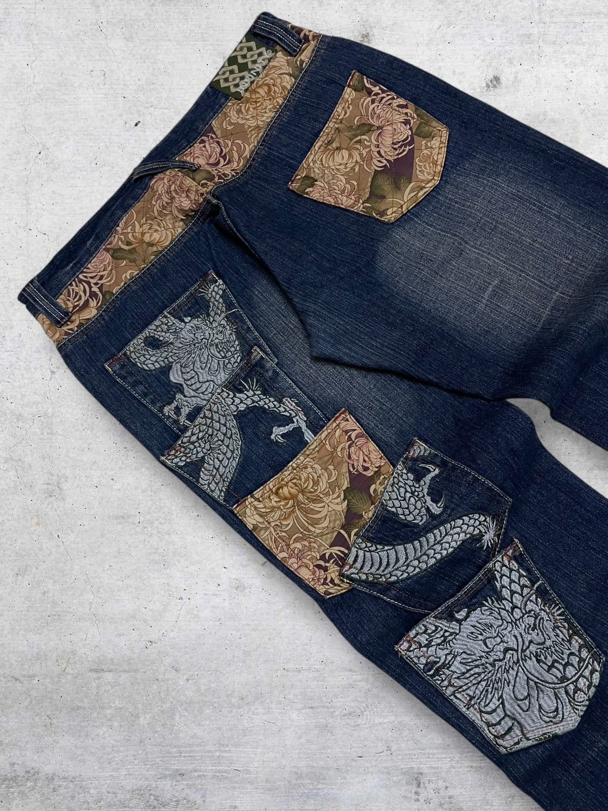 Beauty Beast VINTGE MULTIPOCKET SUKAJAN EMBROIDERED JAPAN INFINITY DENIM Size US 34 / EU 50 - 4 Thumbnail