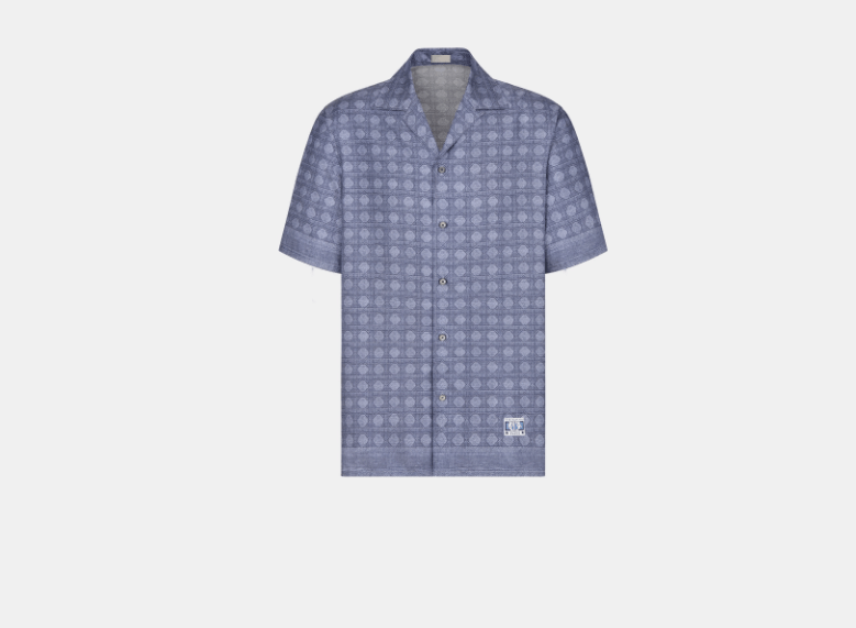 Dior o1w1db11225 493C51 Cannage Short-Sleeved Shirt in Blue Size US L / EU 52-54 / 3 - 1 Thumbnail