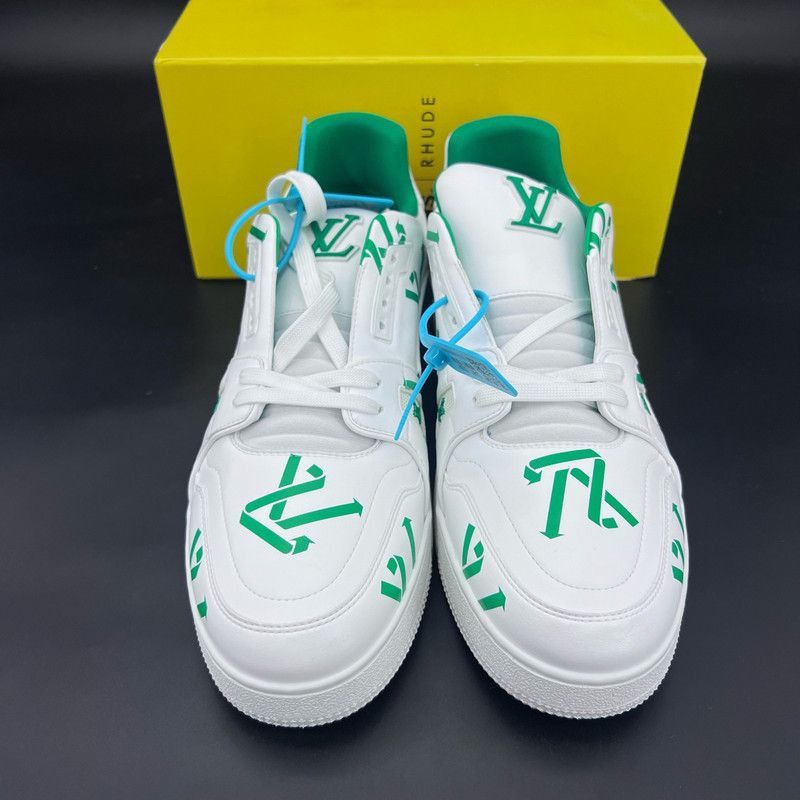 Louis Vuitton Louis Vuitton Fashion Trainer Sneakers in White Green -2508 Size US 12 / EU 45 - 2 Thumbnail