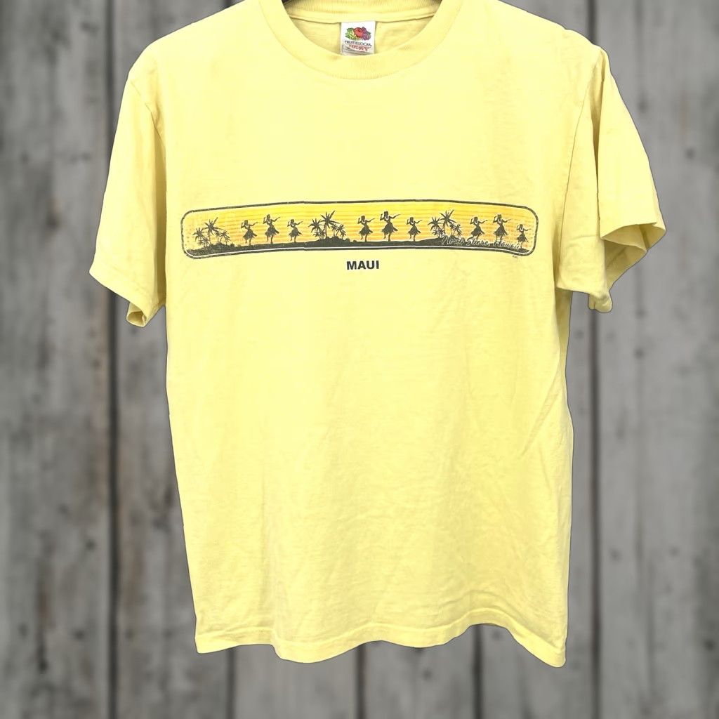 Fruit Of The Loom VINTAGE Fruit of the Loom Hawaii Shirt Adult M Yellow 1990s Aloha Logo Tee Mens M Size US M / EU 48-50 / 2 - 1 Thumbnail