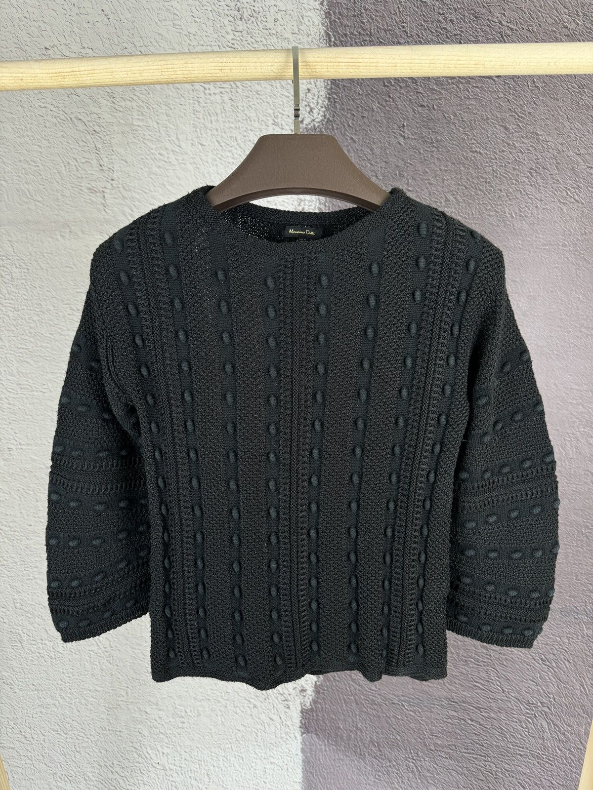 Massimo Dutti Massimo Dutti black wide sleeve knitted sweater Size XS / US 0-2 / IT 36-38 - 2 Thumbnail