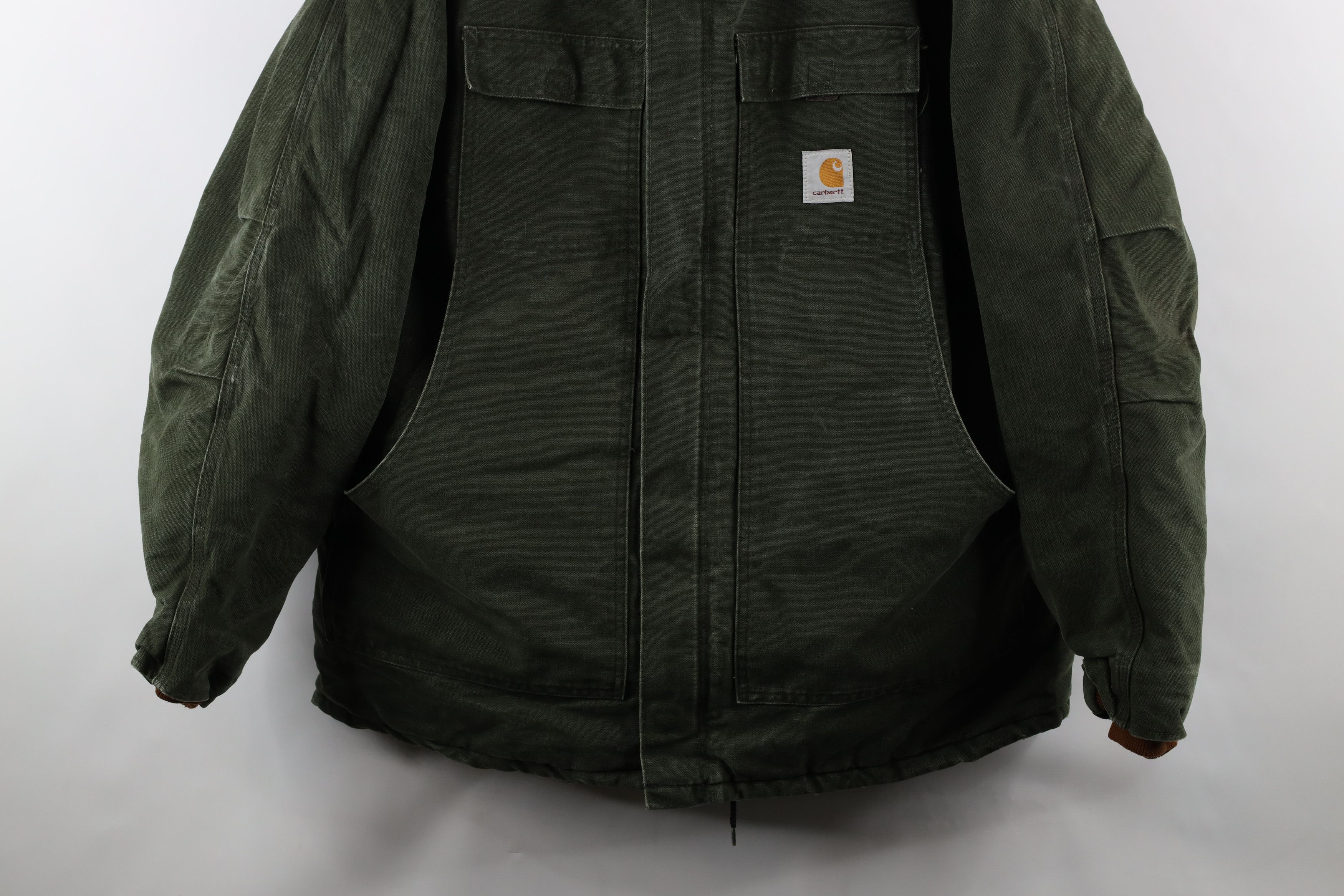 Carhartt Vintage 90s Carhartt Quilted Canvas Chore Barn Jacket Green Size US XXL / EU 58 / 5 - 3 Thumbnail
