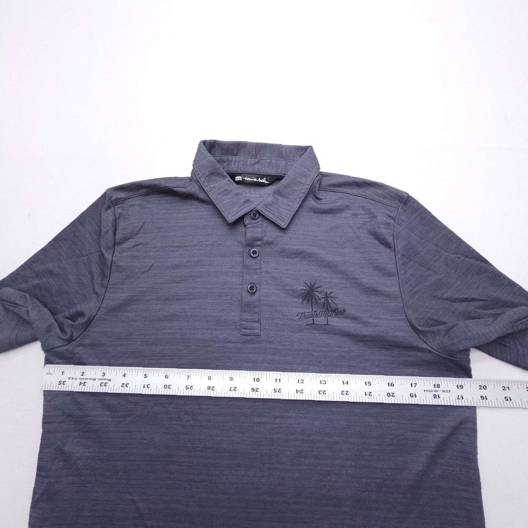 TravisMathew Travis Mathew Golf Polo Mens M Gray Pima Cotton Blend Logo Short Sleeve Shirt 90s Theme USA Mens Size US M / EU 48-50 / 2 - 6 Thumbnail