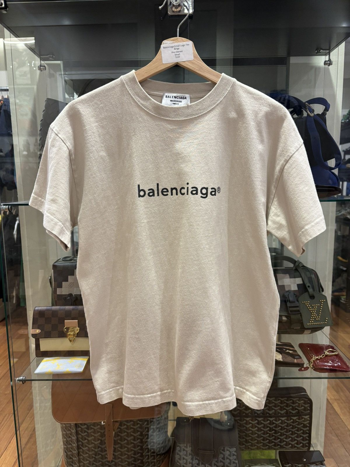 Balenciaga Balenciaga Email Logo Tee - Beige Size US S / EU 44-46 / 1 - 1 Thumbnail