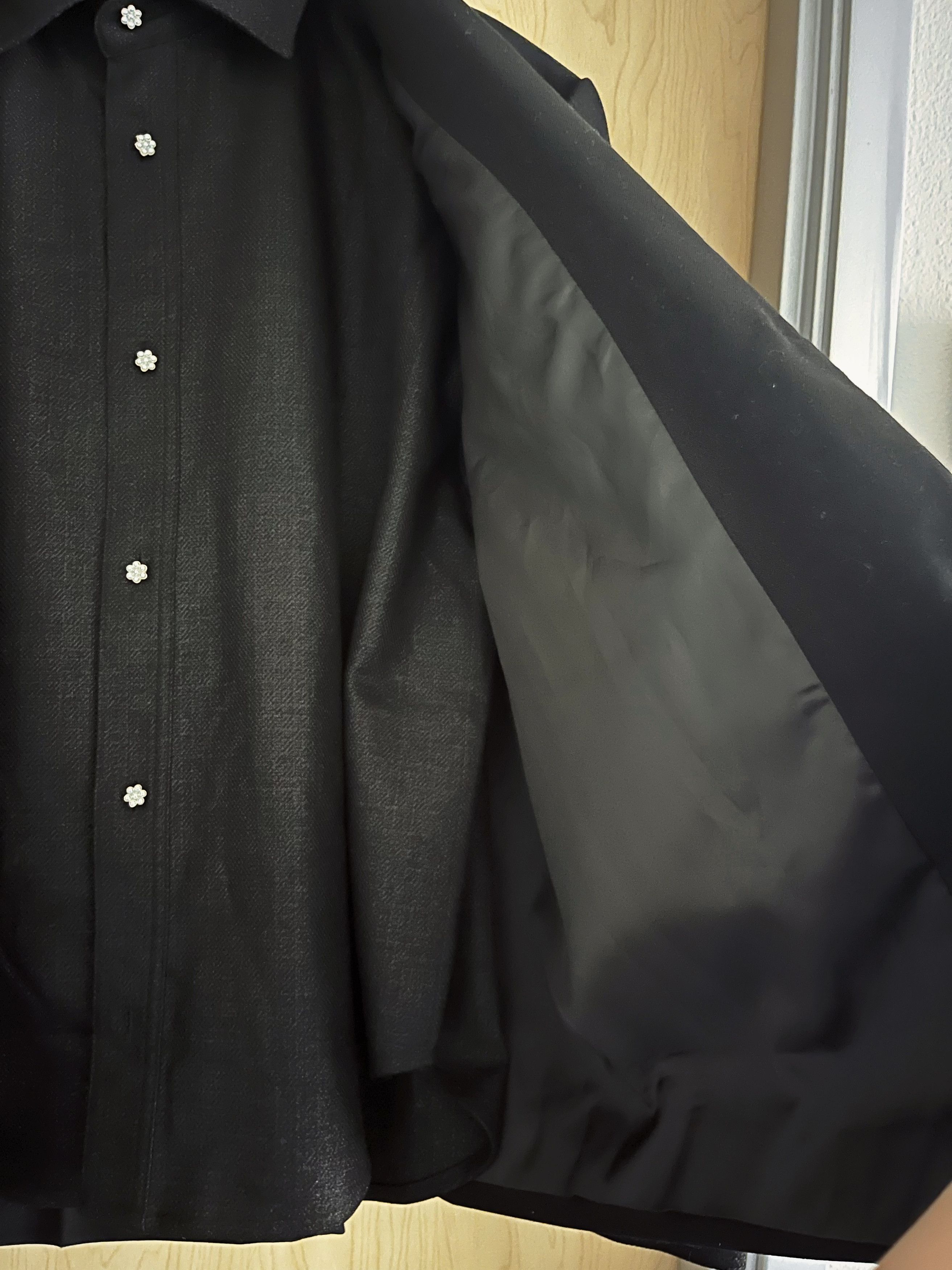Other Black Satin Lapel Blazer Single Breasted Boxy Fit Size 38S - 3 Thumbnail