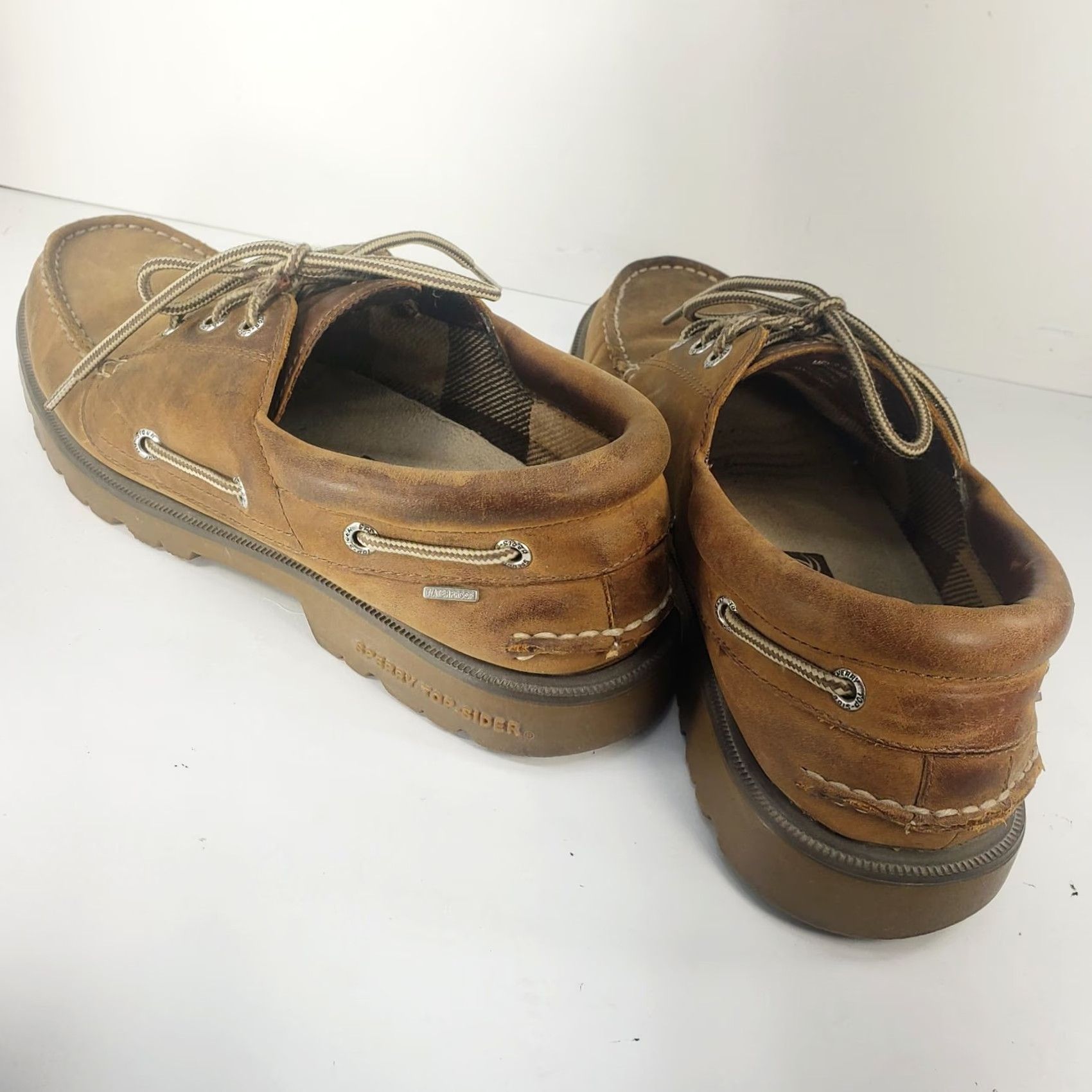 Sperry Sperry Top Sider Men's 9.5M Lugged Lace Shoe STS10086 Brown Leather Waterproof Boat Shoe Casual Size US M / EU 48-50 / 2 - 4 Thumbnail