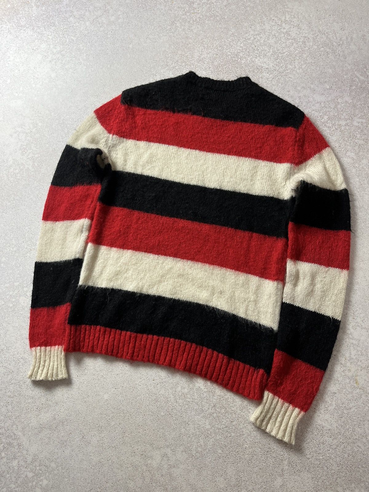 Diesel Diesel Striped Mohair Sweater Black White Red Size US S / EU 44-46 / 1 - 4 Thumbnail