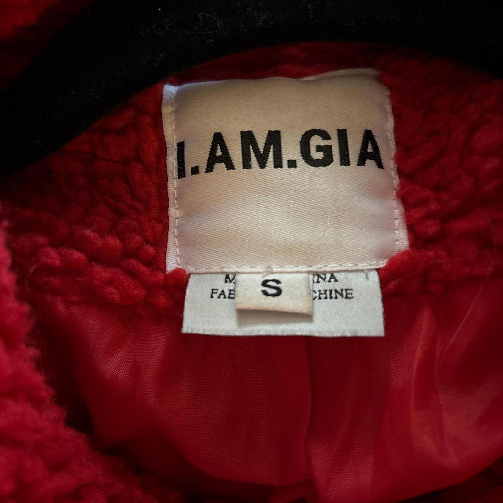 I.AM.GIA I.AM.GIA Red Faux Sherpa Pixie Coat Small Oversized Zip Size S / US 4 / IT 40 - 4 Thumbnail