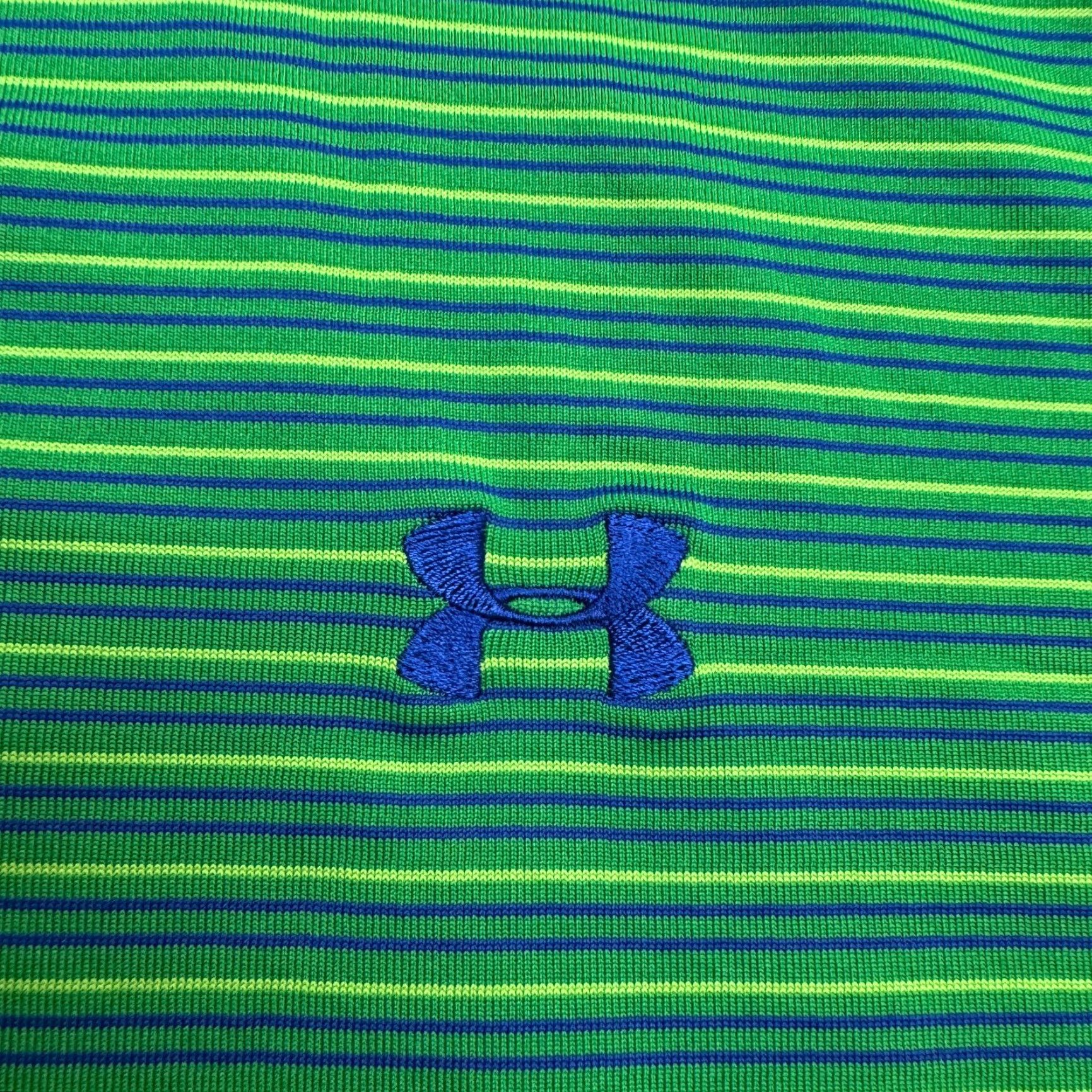 Under Armour Under Armour Polo Shirt Mens L Green Striped HeatGear Relaxed Fit Casual Golf Tennis Walking Short Sleeve 90s Classic Outdoor Mens Size US L / EU 52-54 / 3 - 5 Thumbnail