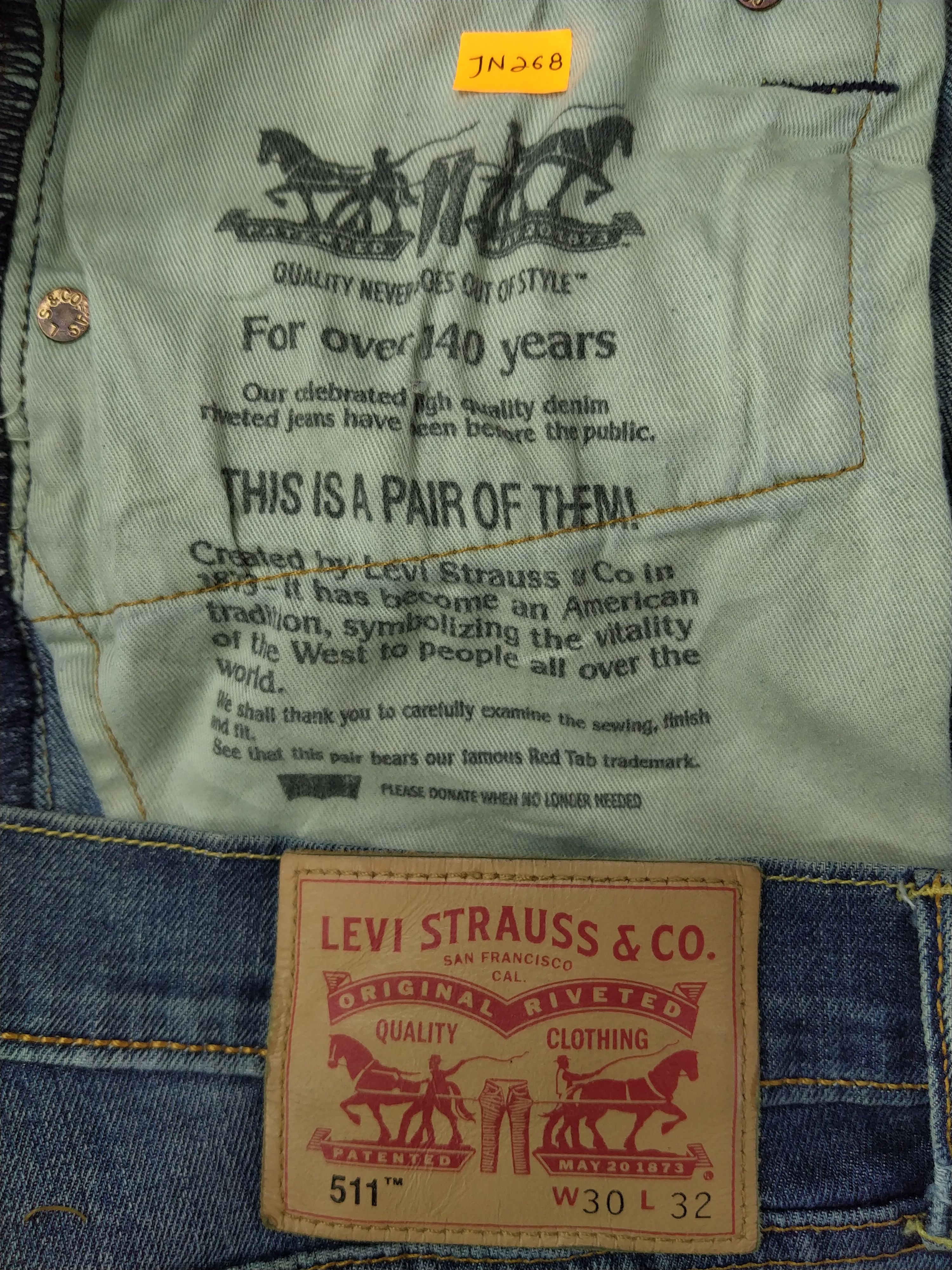 Levi's Distressed Levi's 511 Denim 31x31 -JN268 Size US 31 - 11 Thumbnail