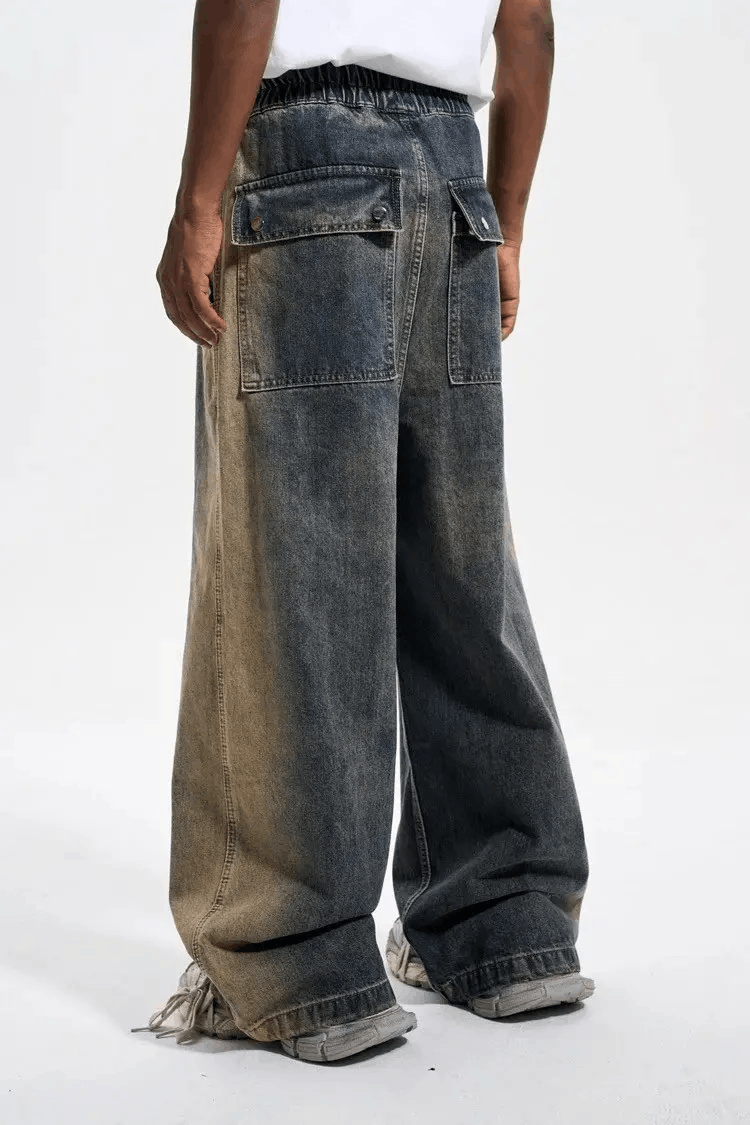 Japanese Brand × Jean Baggy Washed Zipper Gradient Vintage Denim Jeans Size US 32 / EU 48 - 5 Thumbnail