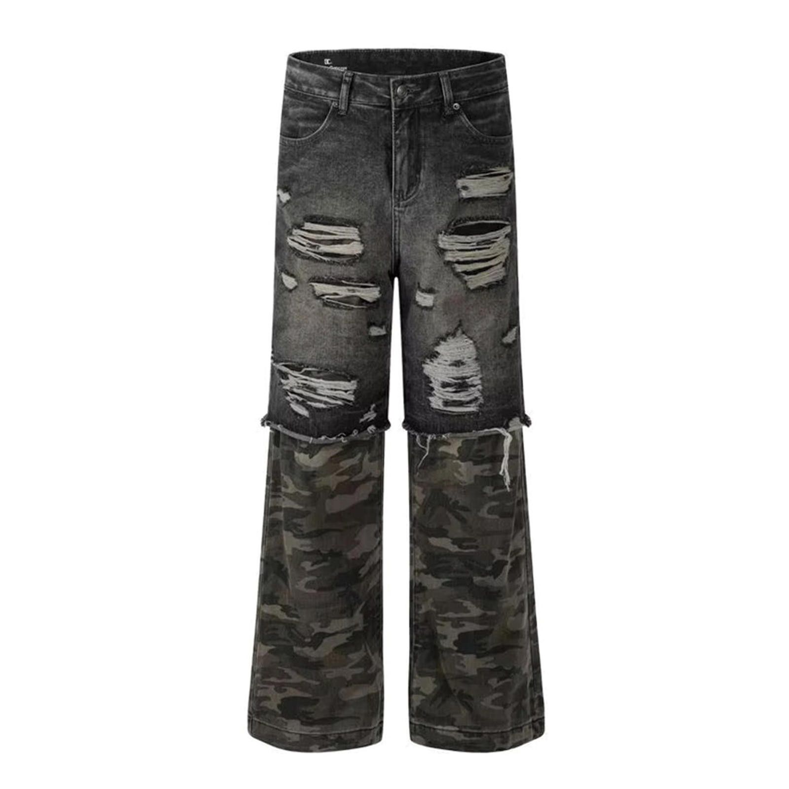 Japanese Brand Dark Camouflage Cargo Jeans Size US 32 / EU 48 - 5 Thumbnail