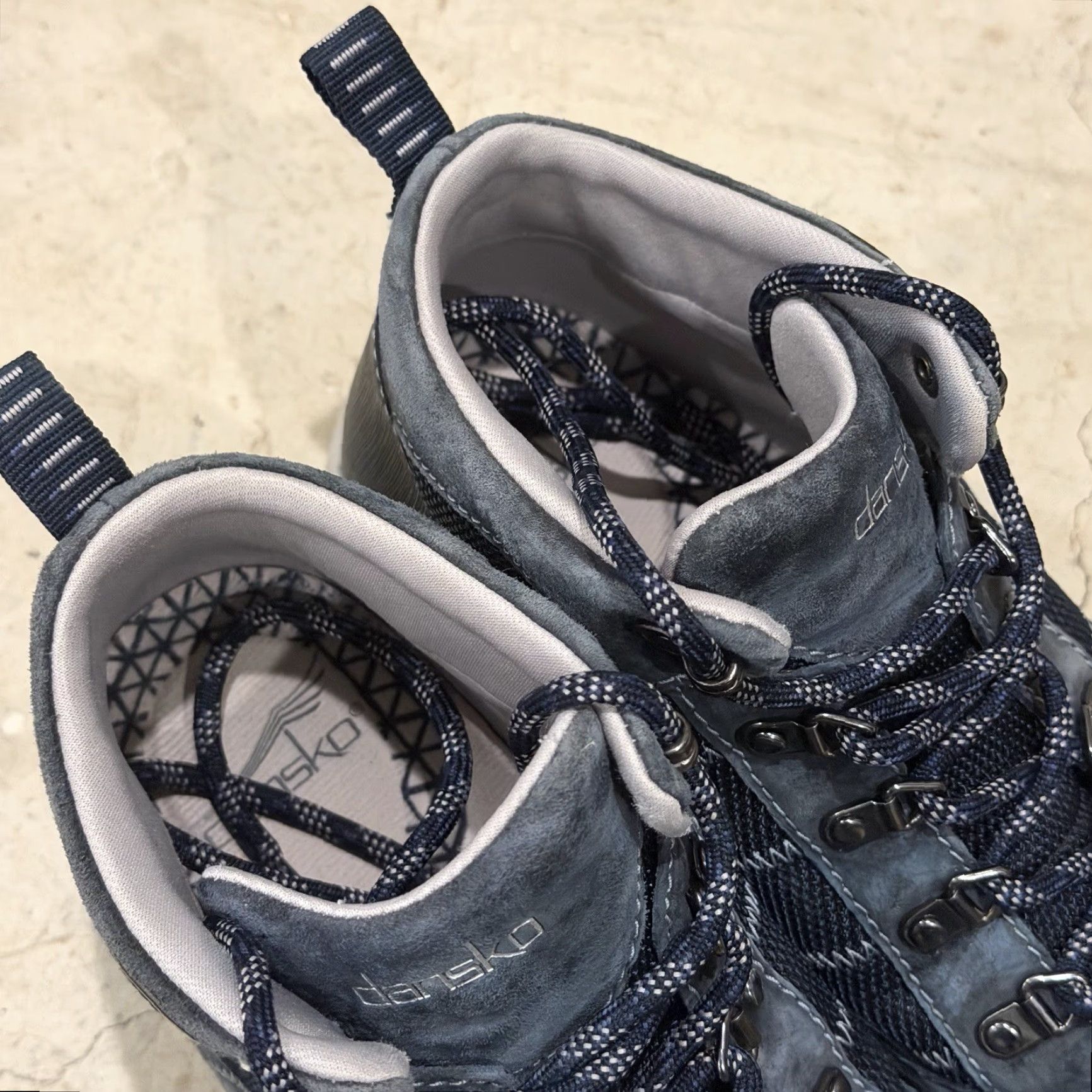 Dansko Dansko Paxton Waterproof Boots Womens Size 40 US 9.5 Blue Lace Up Bootie Waterproof Suede/Fabric Ankle Wedge Heel Size US 10 / IT 40 - 3 Thumbnail